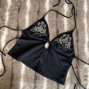halter top,tie up cami